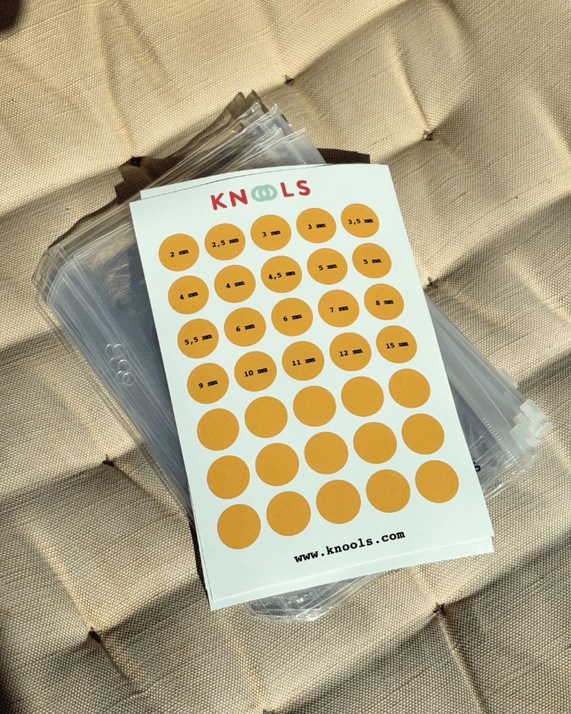 Knools Needle Size Sticker